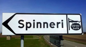 Alpacka spinneri skylt